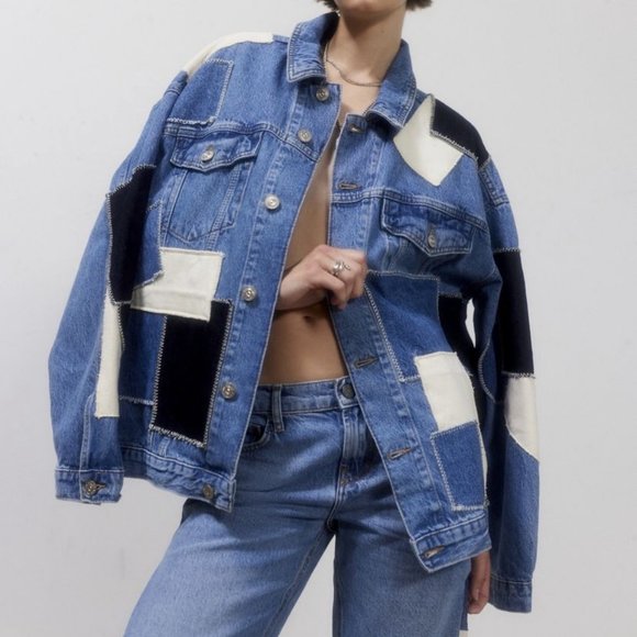 Urban Outfitters Jackets & Blazers - BDG Patchwork Denim Trucker Jacket Medium